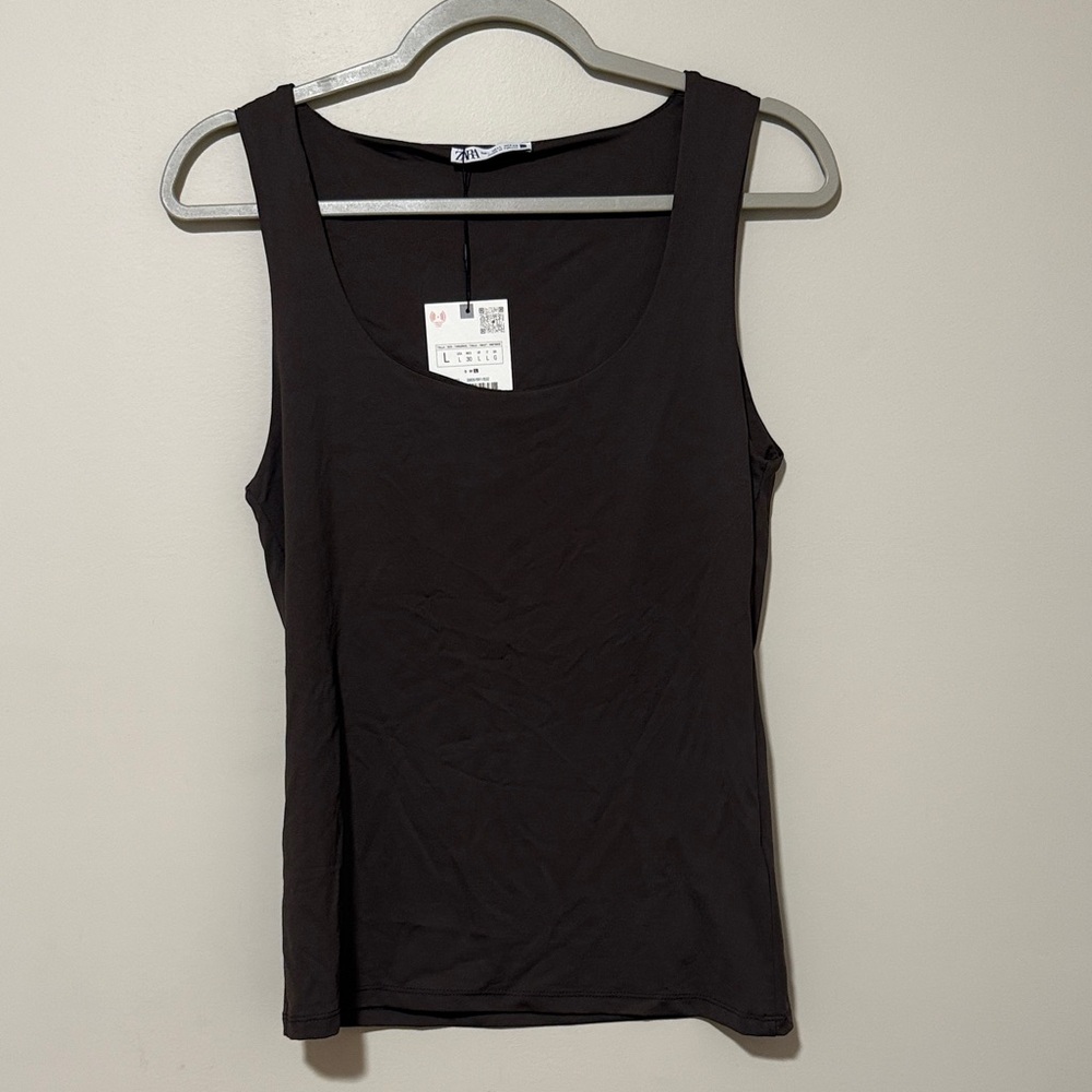 NWT Espresso Brown ZARA Shell Tank